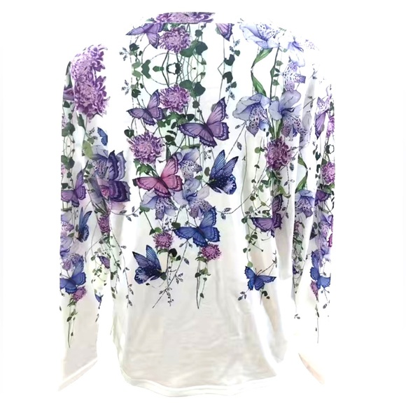 Starlight Heart Printed Purple  Shirt with Butterfly Printed Trouser main image 1